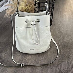 Karl Lagerfeld White Crossbody Bag with Modern Design